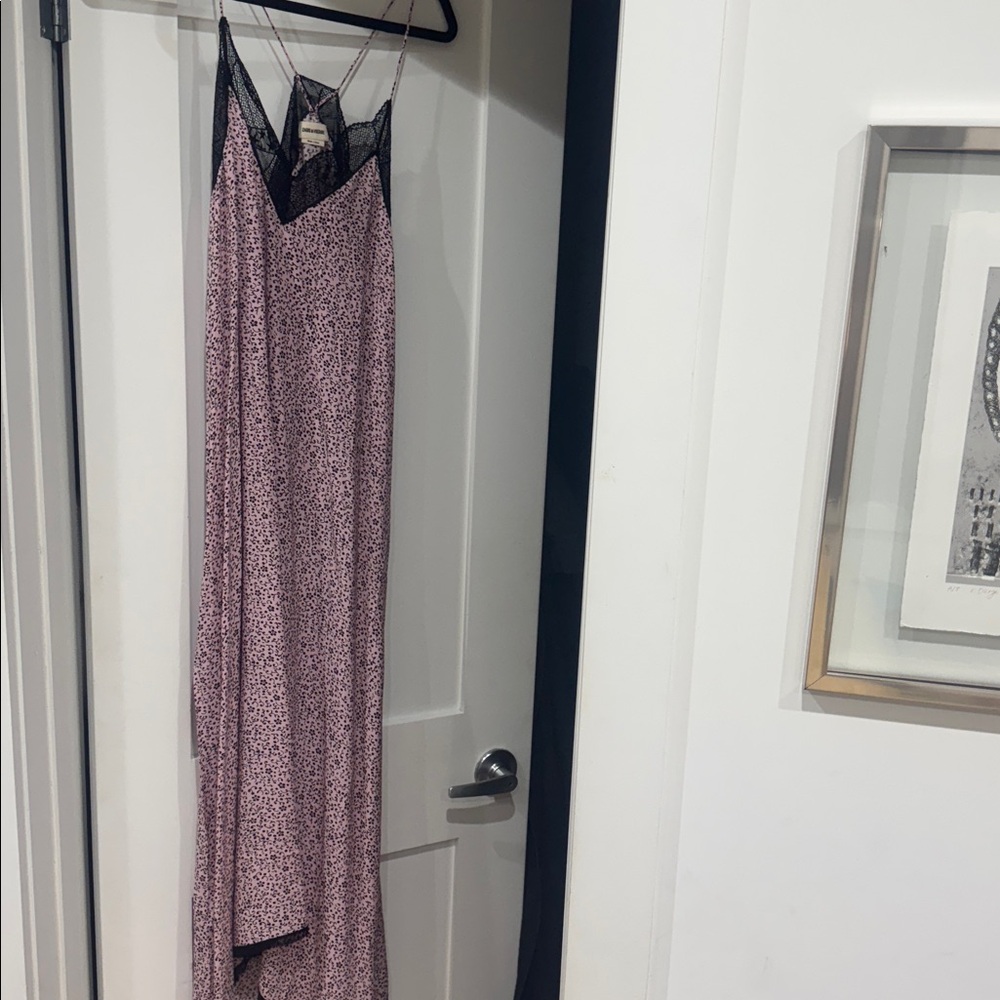 Zadig & Voltaire Pink and Black Lace Dress